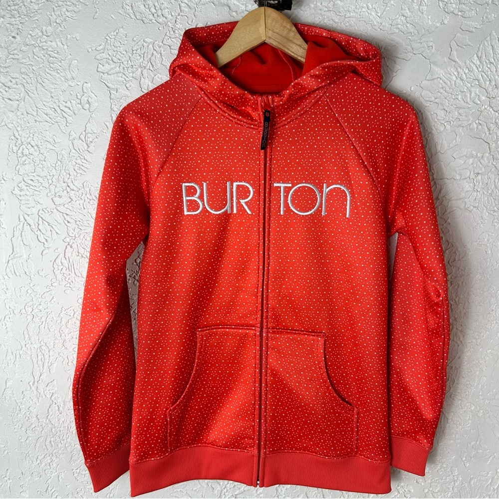 BURTON | Red White Zip Up Dryride Girls Scoop Hoodie Jacket Size XL